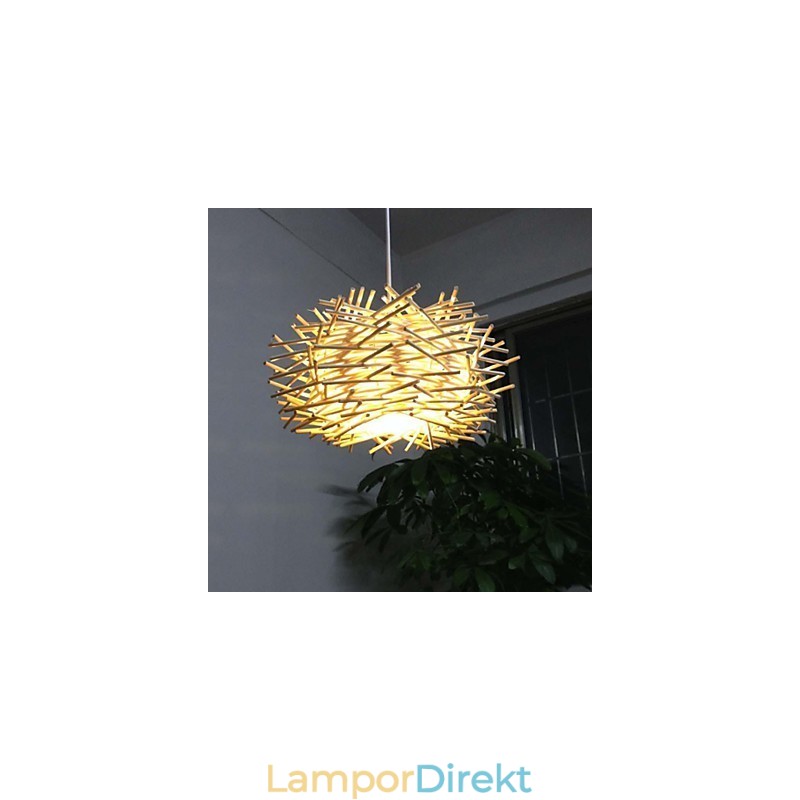 Samtida Och Sammandragen Droplight 1 Lätt Trä Handvävd