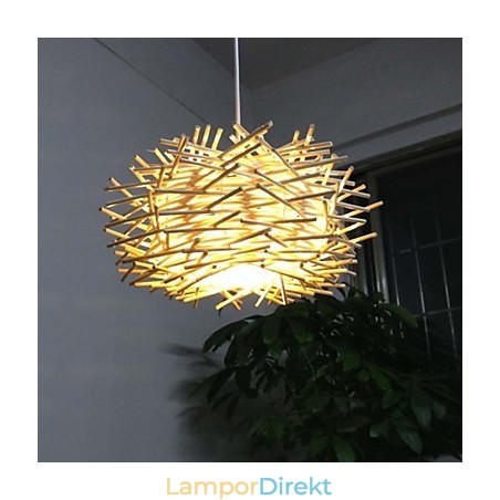 Samtida Och Sammandragen Droplight 1 Lätt Trä Handvävd Samtida Och Sammandragen Droplight 1 Lätt Trä Handvävd