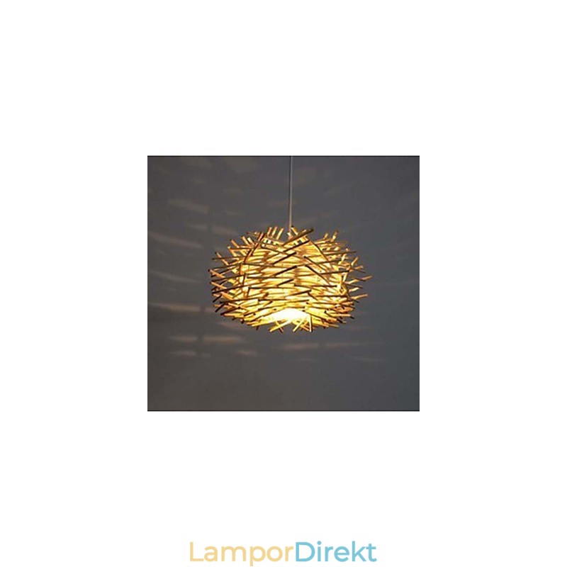 Samtida Och Sammandragen Droplight 1 Lätt Trä Handvävd