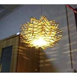 Samtida Och Sammandragen Droplight 1 Lätt Trä Handvävd