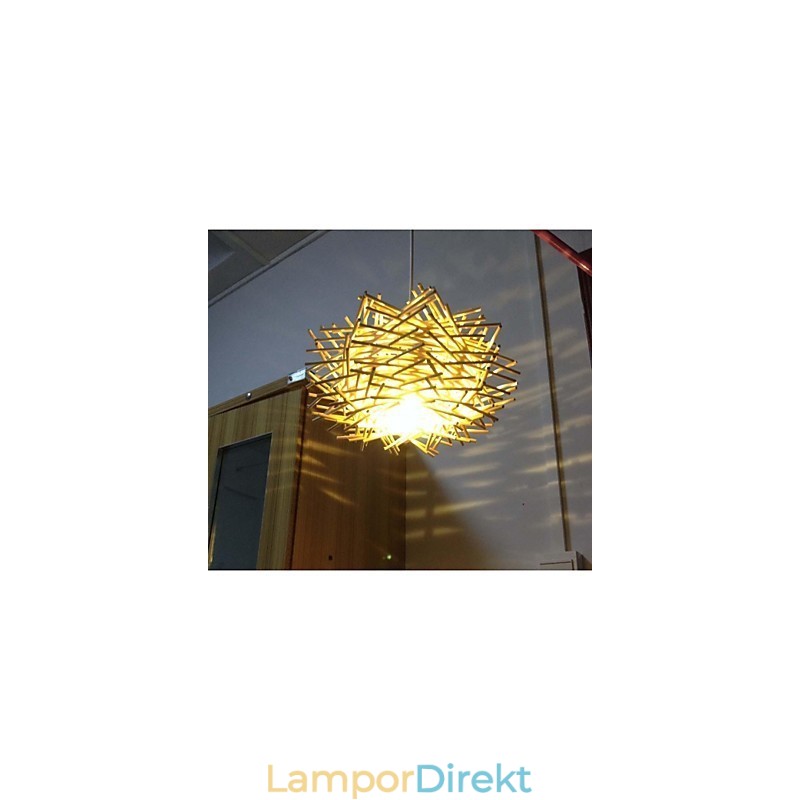 Samtida Och Sammandragen Droplight 1 Lätt Trä Handvävd