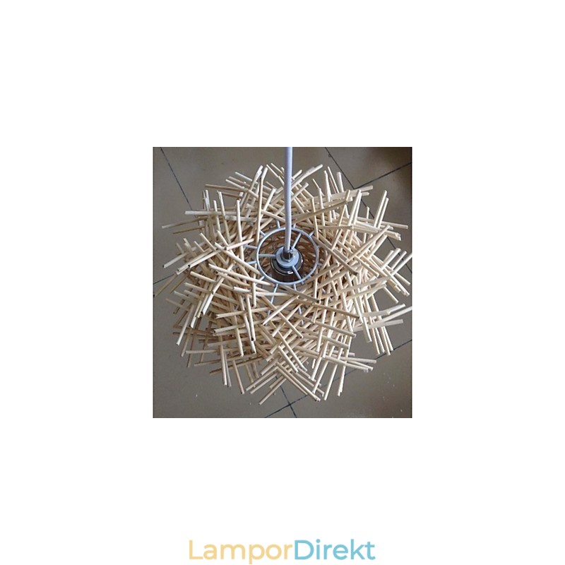 Samtida Och Sammandragen Droplight 1 Lätt Trä Handvävd