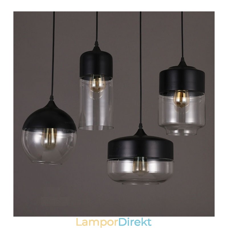 Nordic Creative Stair Shop'S Art Smidesjärn Glas Ljuskrona Lampa