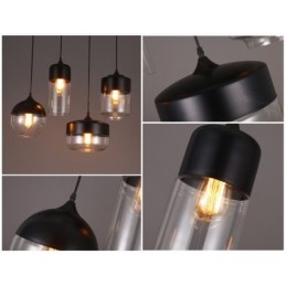 Nordic Creative Stair Shop'S Art Smidesjärn Glas Ljuskrona Lampa