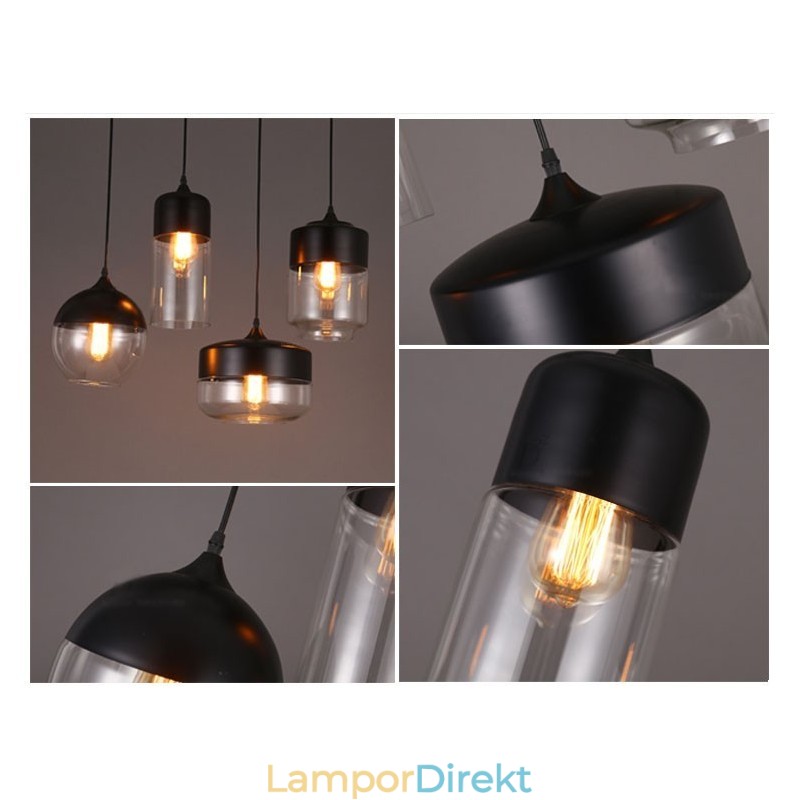 Nordic Creative Stair Shop'S Art Smidesjärn Glas Ljuskrona Lampa