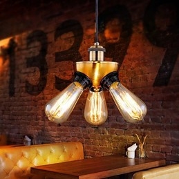 American Country Industrial Copper Head Three Feet Droplight Lampa