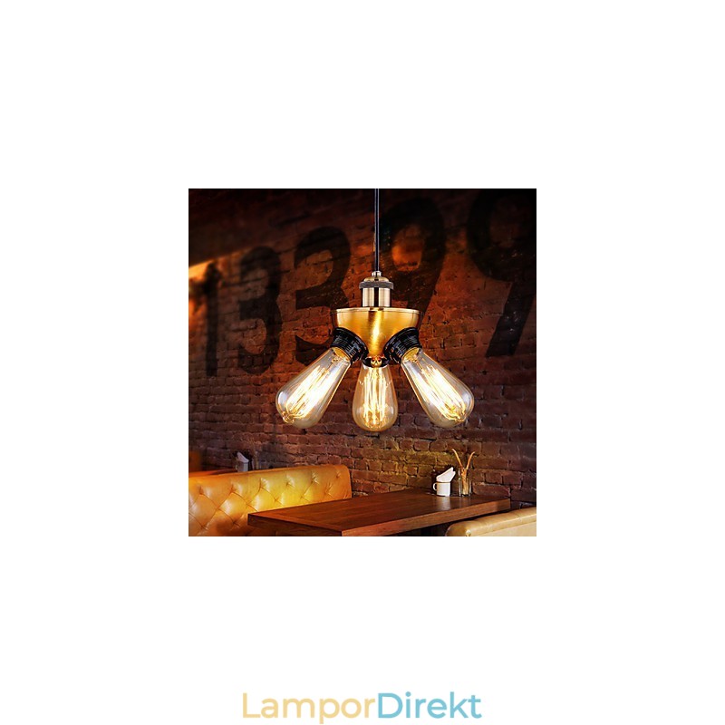 American Country Industrial Copper Head Three Feet Droplight Lampa