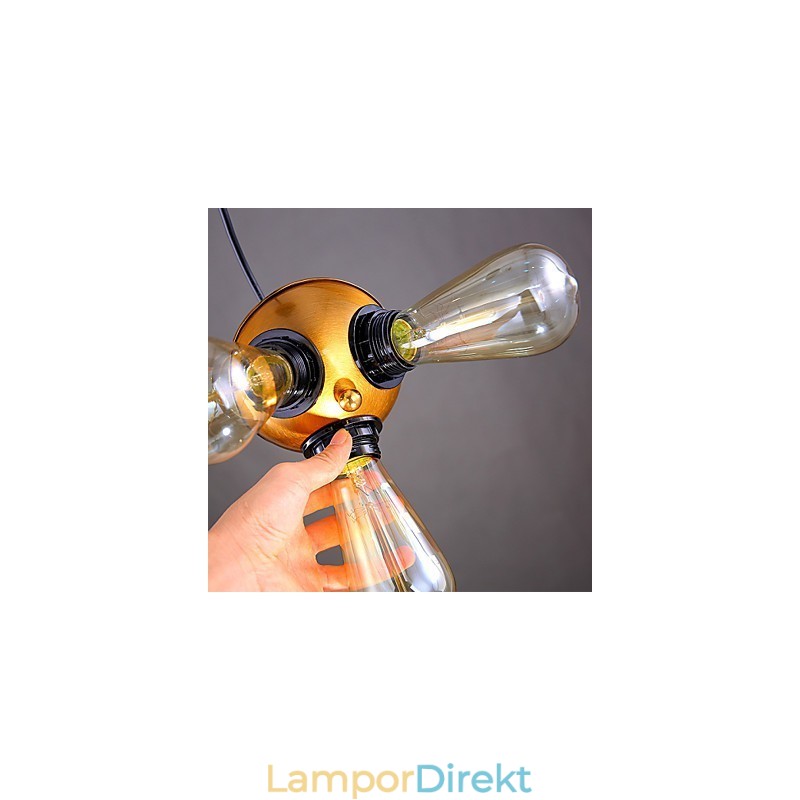 American Country Industrial Copper Head Three Feet Droplight Lampa