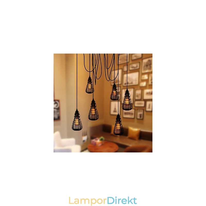 American Industrial Creative Restoring Ancient Ways Smidesjärnbur Single Head Droplight Lampa
