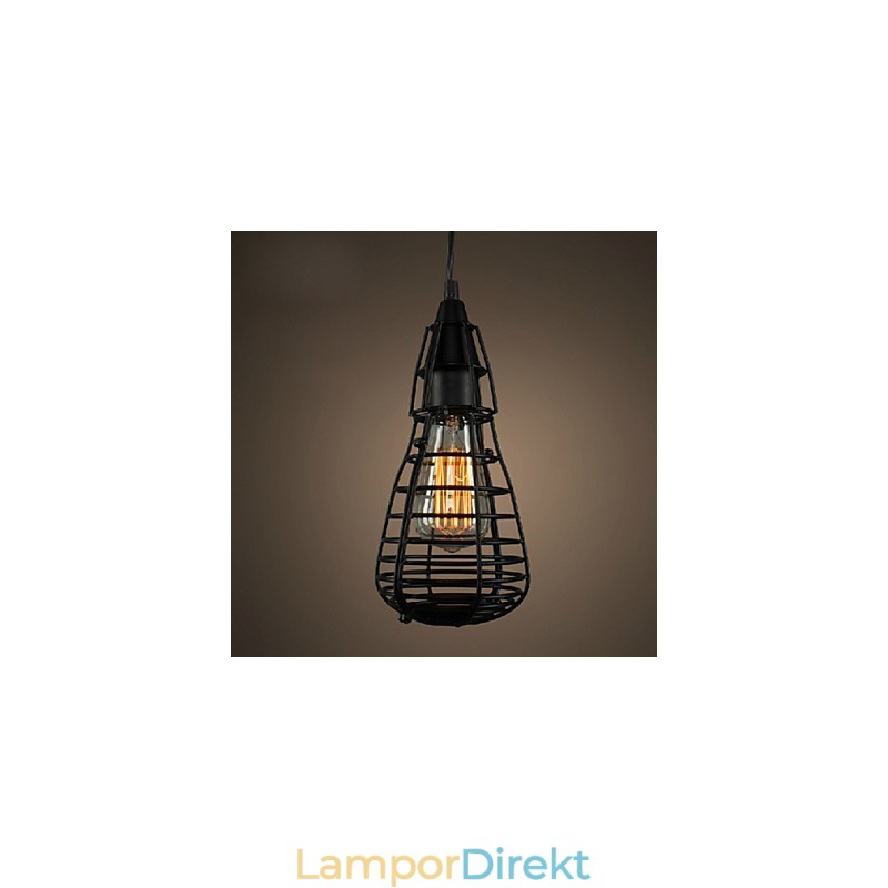 American Industrial Creative Restoring Ancient Ways Smidesjärnbur Single Head Droplight Lampa