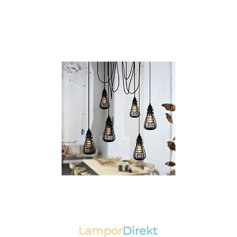 American Industrial Creative Restoring Ancient Ways Smidesjärnbur Single Head Droplight Lampa