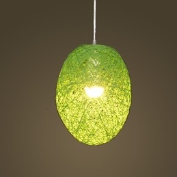 Modern Lantlig Cany Art Vävd Rotting Enkelhuvud Droplight Lampa