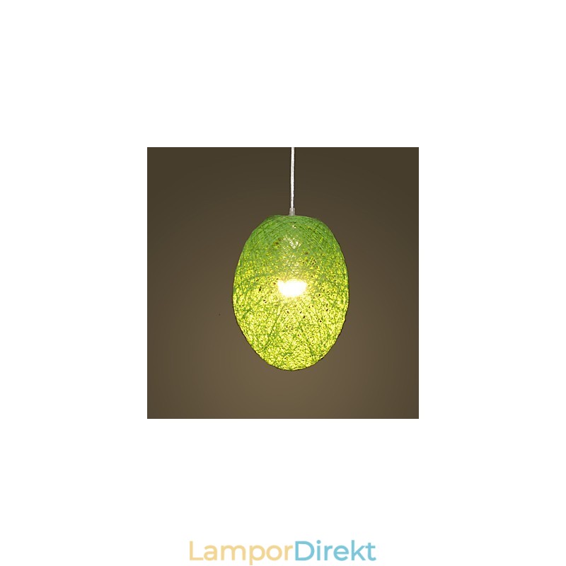 Modern Lantlig Cany Art Vävd Rotting Enkelhuvud Droplight Lampa
