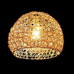 Modern Lantlig Cany Art Vävd Rotting Enkelhuvud Droplight Lampa