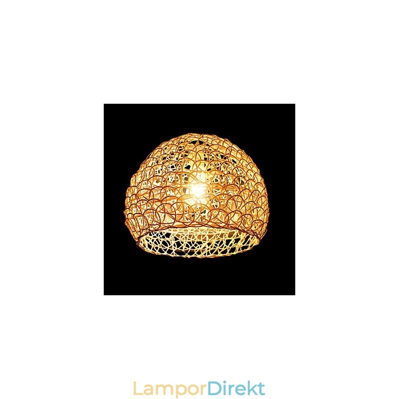 Modern Lantlig Cany Art Vävd Rotting Enkelhuvud Droplight Lampa