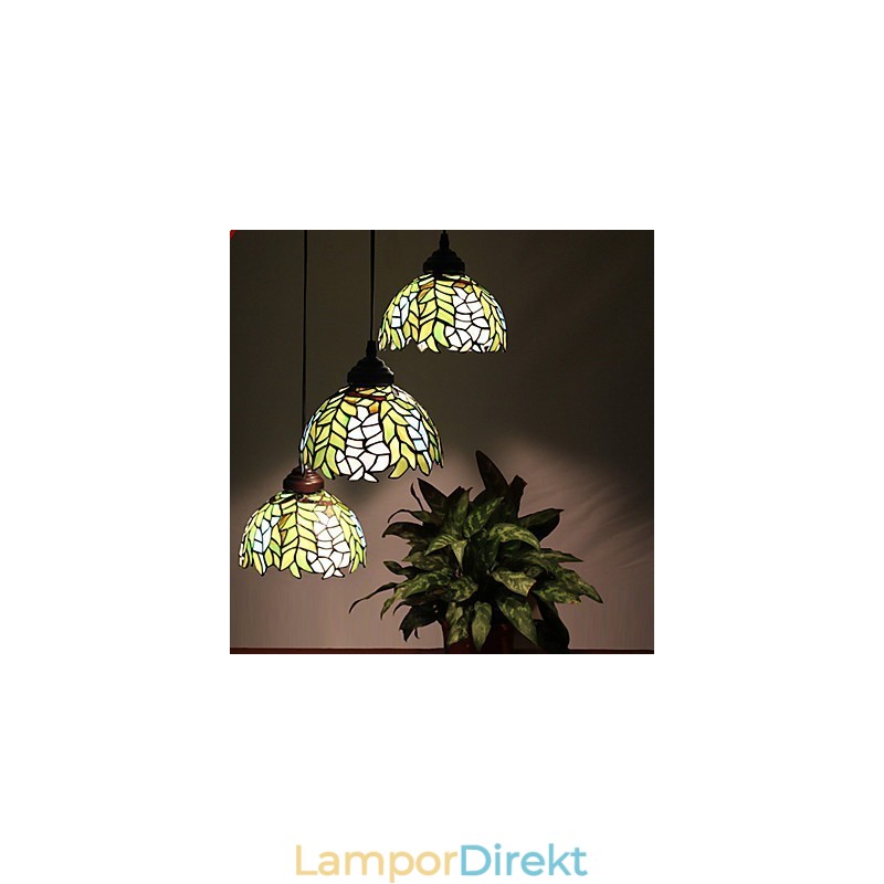 Europeiska Landsbygden Creative Arts Ljuskrona Av Målat Glas Som Återställer Antika Sätt Lampa Ljus