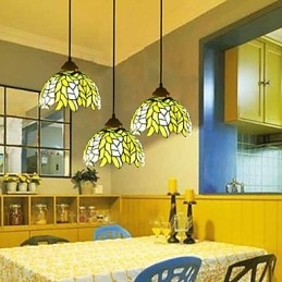 Europeiska Landsbygden Creative Arts Ljuskrona Av Målat Glas Som Återställer Antika Sätt Lampa Ljus