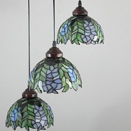Europeiska Landsbygden Creative Arts Ljuskrona Av Målat Glas Som Återställer Antika Sätt Lampa Ljus