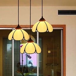 Europeiska Landsbygden Creative Arts Ljuskrona Av Målat Glas Som Återställer Antika Sätt Lampa Ljus