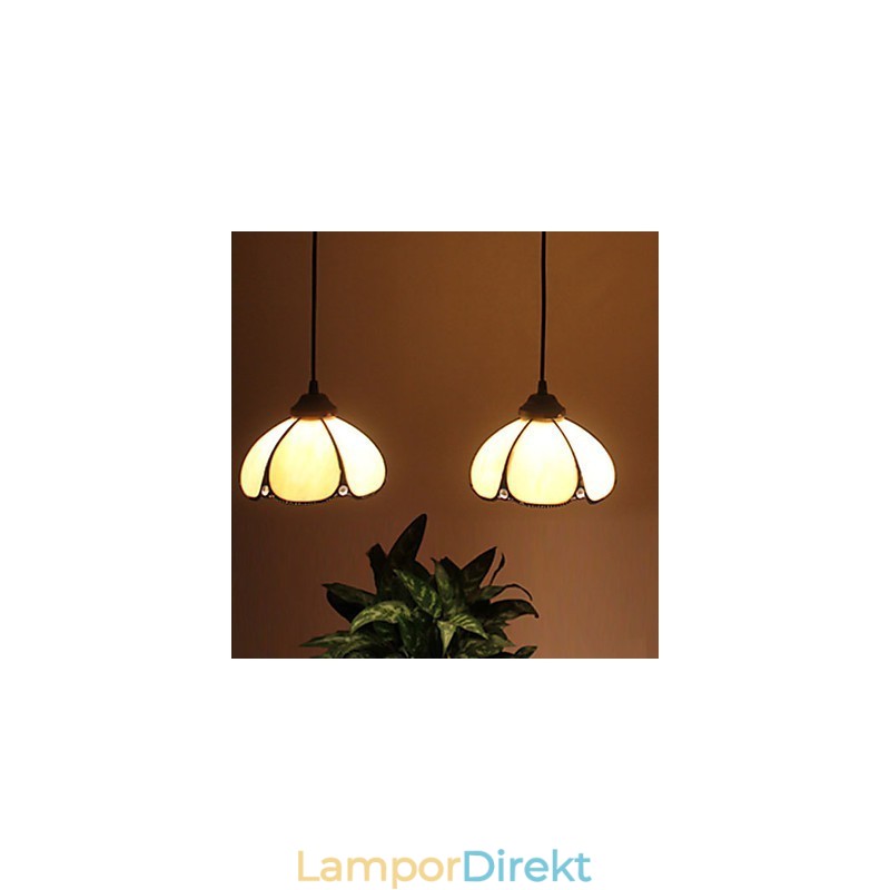 Europeiska Landsbygden Creative Arts Ljuskrona Av Målat Glas Som Återställer Antika Sätt Lampa Ljus