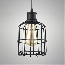 Edison Vintage Light Pendel Lamparmatur Ljuskrona Cage Lampskärm