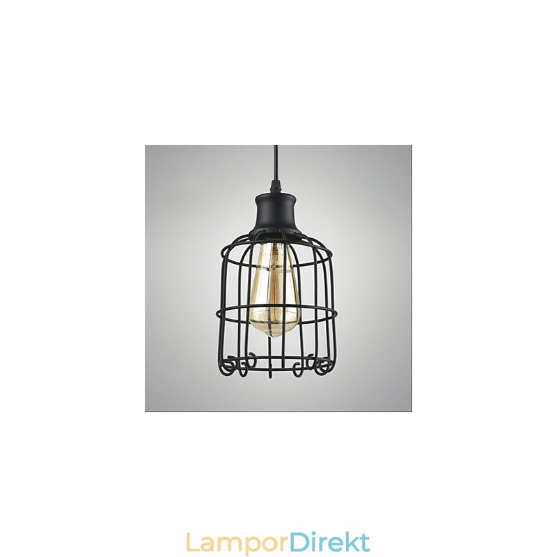 Edison Vintage Light Pendel Lamparmatur Ljuskrona Cage Lampskärm
