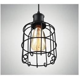 Edison Vintage Light Pendel Lamparmatur Ljuskrona Cage Lampskärm