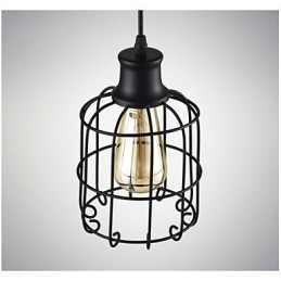 Edison Vintage Light Pendel Lamparmatur Ljuskrona Cage Lampskärm