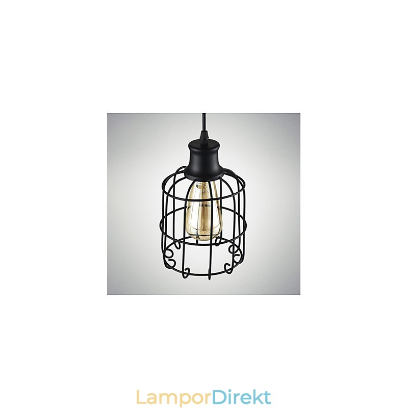 Edison Vintage Light Pendel Lamparmatur Ljuskrona Cage Lampskärm