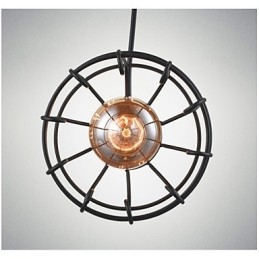 Edison Vintage Light Pendel Lamparmatur Ljuskrona Cage Lampskärm