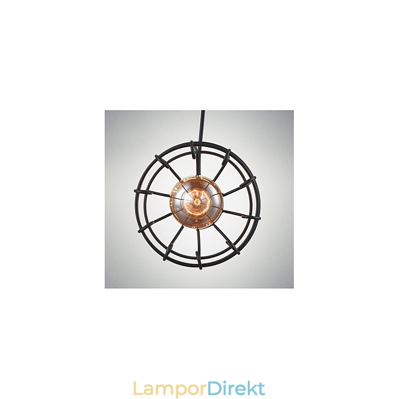 Edison Vintage Light Pendel Lamparmatur Ljuskrona Cage Lampskärm