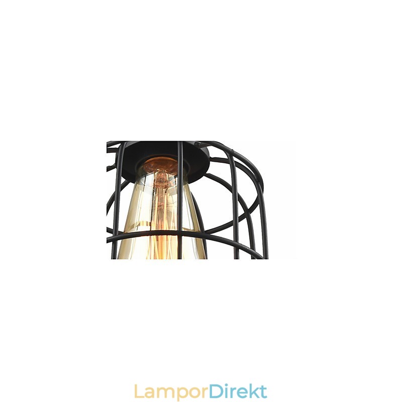 Edison Vintage Light Pendel Lamparmatur Ljuskrona Cage Lampskärm