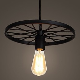 Loft Retro Pendellampor Amerikansk Land Smidesjärn Ljuskrona Industriell Stil Hjul