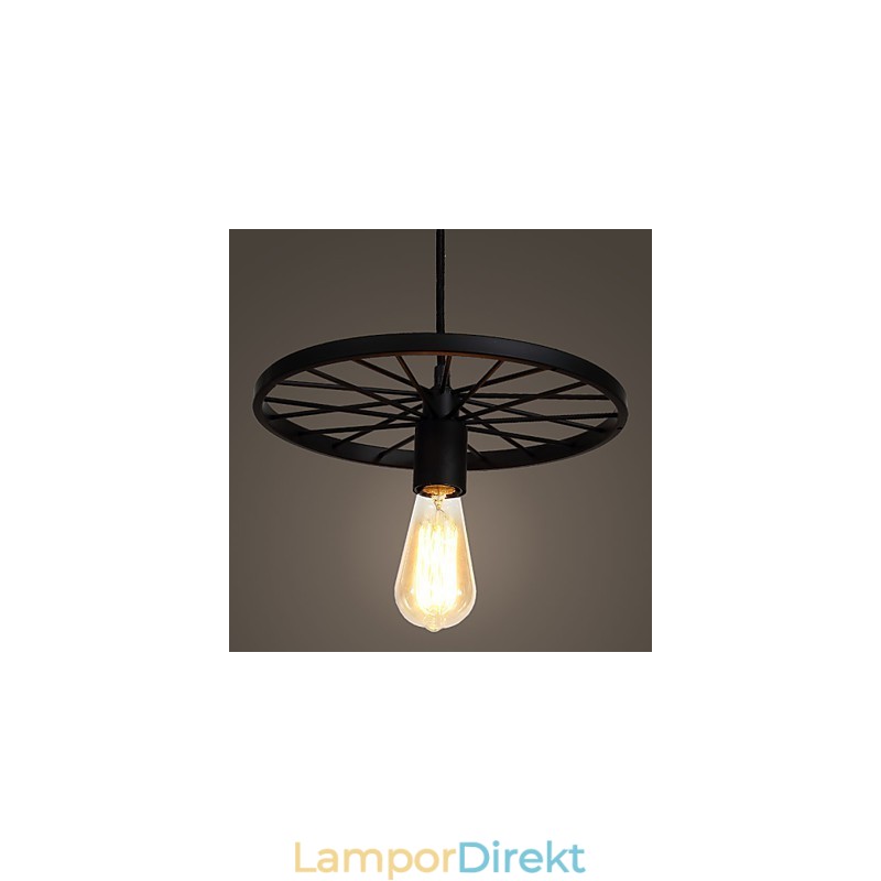 Loft Retro Pendellampor Amerikansk Land Smidesjärn Ljuskrona Industriell Stil Hjul