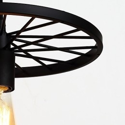 Loft Retro Pendellampor Amerikansk Land Smidesjärn Ljuskrona Industriell Stil Hjul