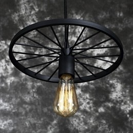 Loft Retro Pendellampor Amerikansk Land Smidesjärn Ljuskrona Industriell Stil Hjul