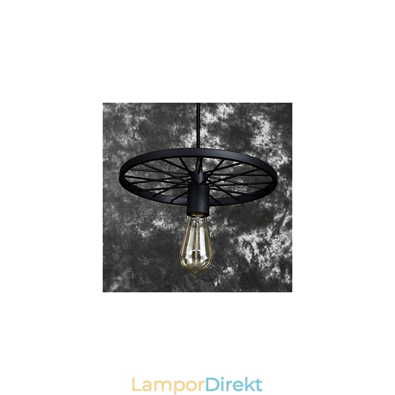 Loft Retro Pendellampor Amerikansk Land Smidesjärn Ljuskrona Industriell Stil Hjul