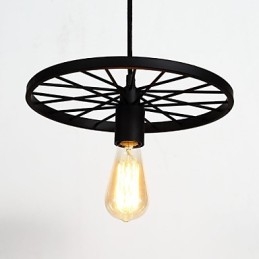 Loft Retro Pendellampor Amerikansk Land Smidesjärn Ljuskrona Industriell Stil Hjul