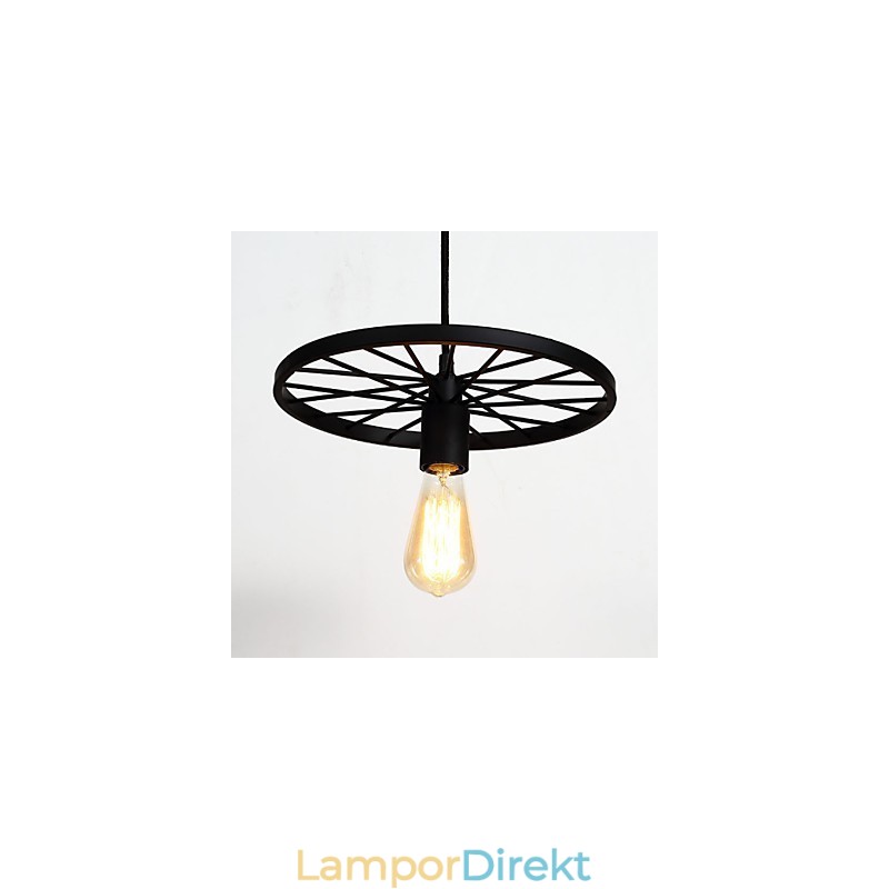 Loft Retro Pendellampor Amerikansk Land Smidesjärn Ljuskrona Industriell Stil Hjul