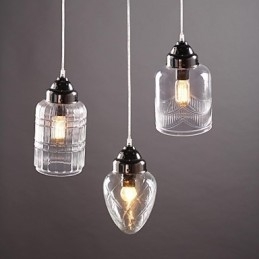 Modern Samtida Traditionell Klassisk Vintage Lykta Country Nickel Glas Pendel Light Dining