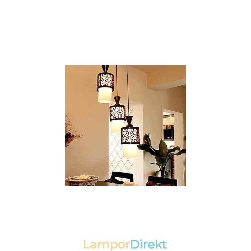 Modern Kinesisk Stil Klassisk Massivträtrumma Creative Single Head Droplight Lamp Light