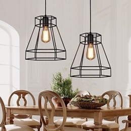 Geometrisk Linje Diamond Smidesjärn Ljuskrona Pendel Light Modern Contemporary