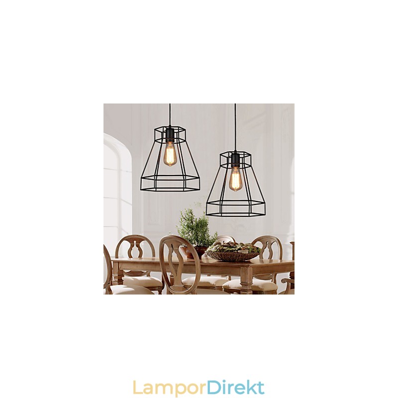 Geometrisk Linje Diamond Smidesjärn Ljuskrona Pendel Light Modern Contemporary