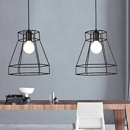 Geometrisk Linje Diamond Smidesjärn Ljuskrona Pendel Light Modern Contemporary