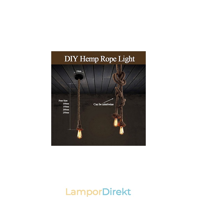1 Lätt Diy Art Hamperep Lätt Kreativ Hamparep Ljuskrona Lång 100 Cm Skicka 1 Glödlampa