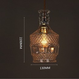 Romantisk Flaska Kreativa Snidade Konst Glas Ljuskrona Ljus Hängande Ljus