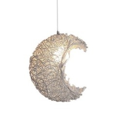 Modern Lantlig Cany Art Vävd Rotting Enkelhuvud Droplight Lampa