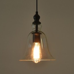 Vintage Industriell Retro Glas Ljuskrona Kreativ Minimalistisk Sänglampa Klar Färg