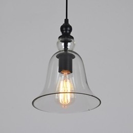 Vintage Industriell Retro Glas Ljuskrona Kreativ Minimalistisk Sänglampa Klar Färg