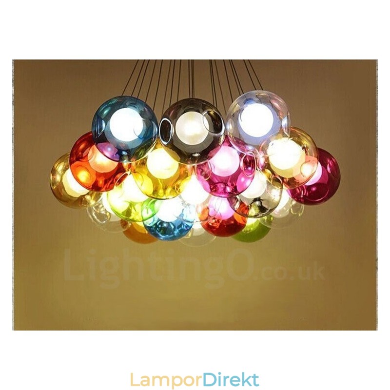 Creative The Nordic Color Restoring Ancient Ways Goldfish Bowl Glass Creative Droplight Lamp Light (Om Du Beställer Flera Glaskulor Kommer Det Med Ett Fast Hänge) (Välj Antal Och Färg På Glaskulan Nedan)